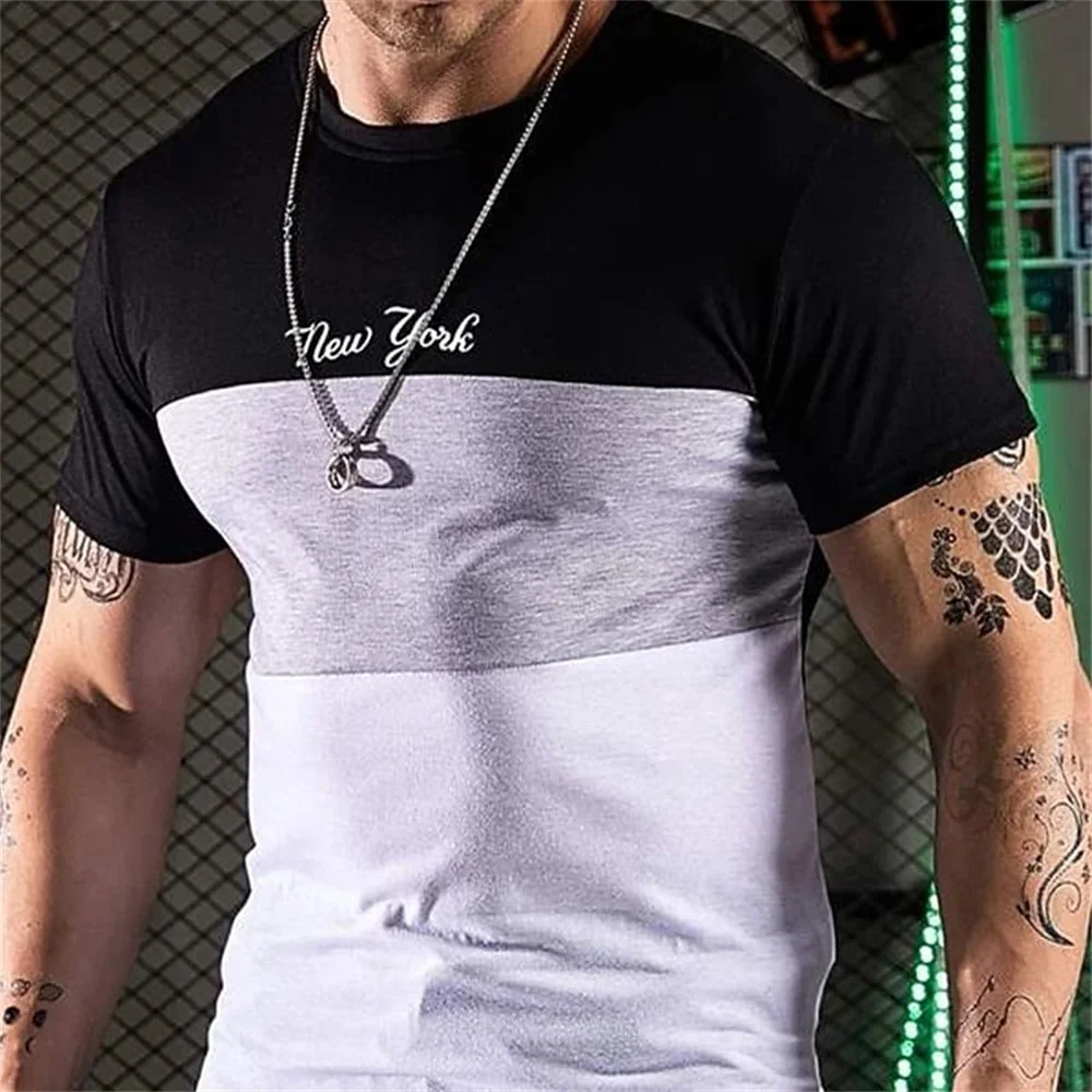 Top Trends: 2023 Simple T-Shirt For Men Summer Block Printed Men'S Clothing Every Day Casual Wear Loose Oversized Shirt Trendy Tee New Tees Shoppable Styles