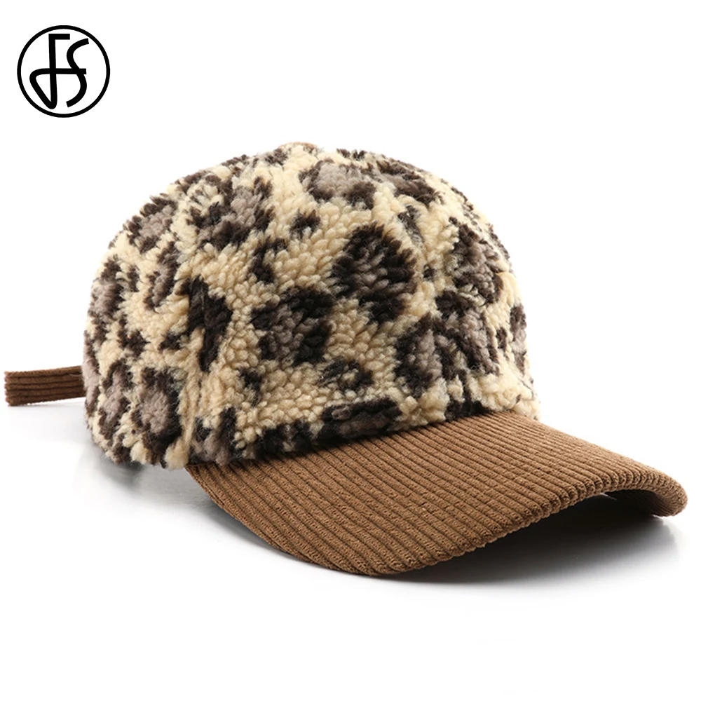 Top Trends: FS Trendy Leopard Pattern Baseball Caps Retro Color Patchwork Japanese Corduroy Cap For Men Outdoor Travel Warm Women Golf Hats Shoppable Styles