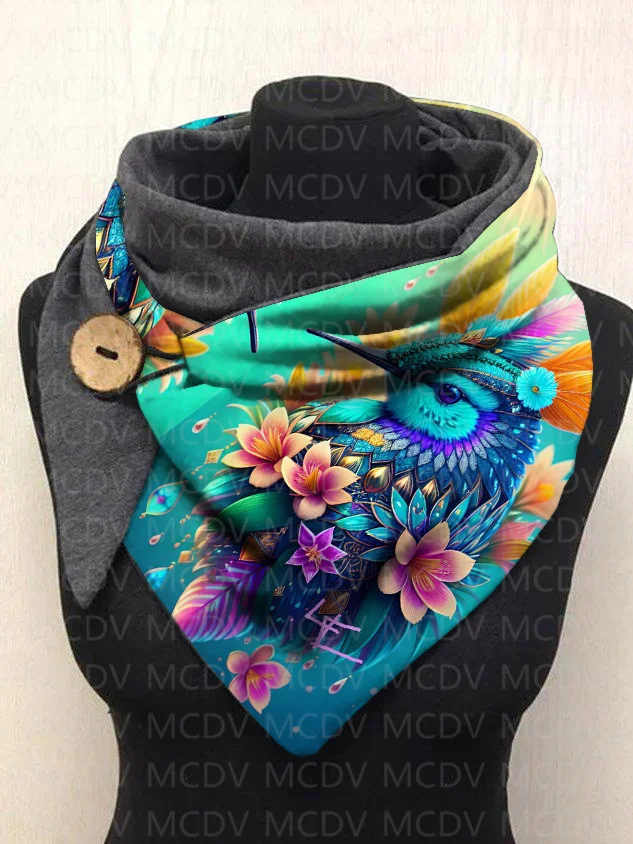 Top Trends: MCDV Hummingbird 3D Printed Warm Fleece Casual Scarf And Shawl For Women Warm And Comfortable Scarf Shoppable Styles