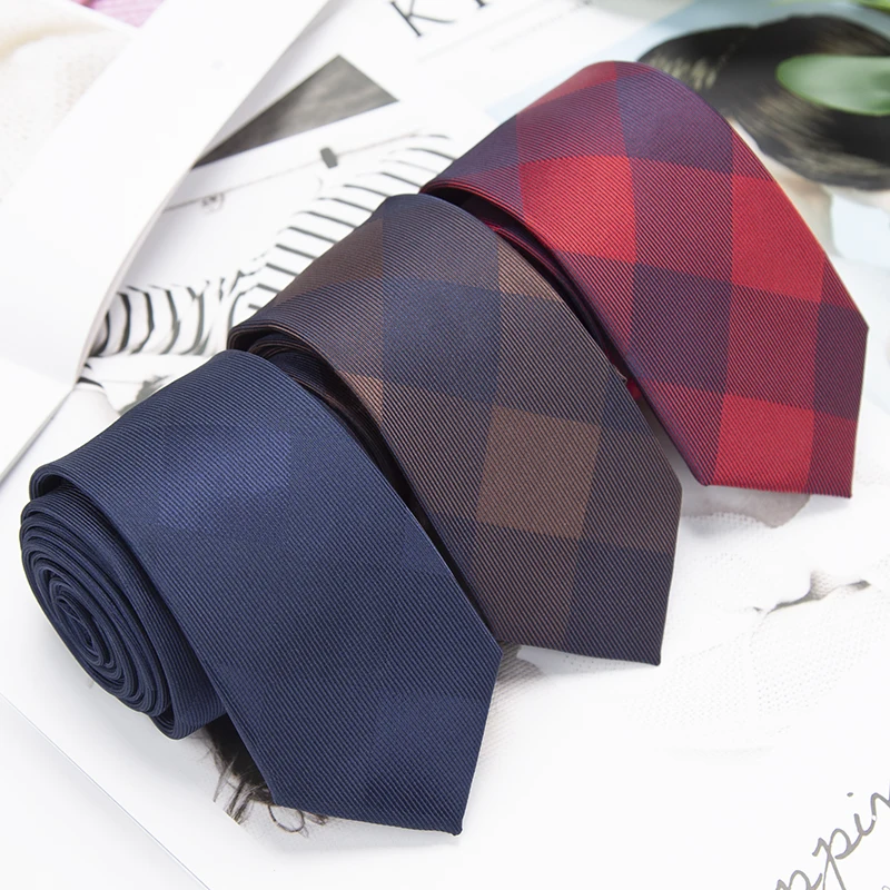 Top Trends: Men Classic Jacquard Skinny Ties For Fashion Casual Stripe Plaid Neck Tie Business Wedding Gift Groom Black Neckties Accessories Shoppable Styles