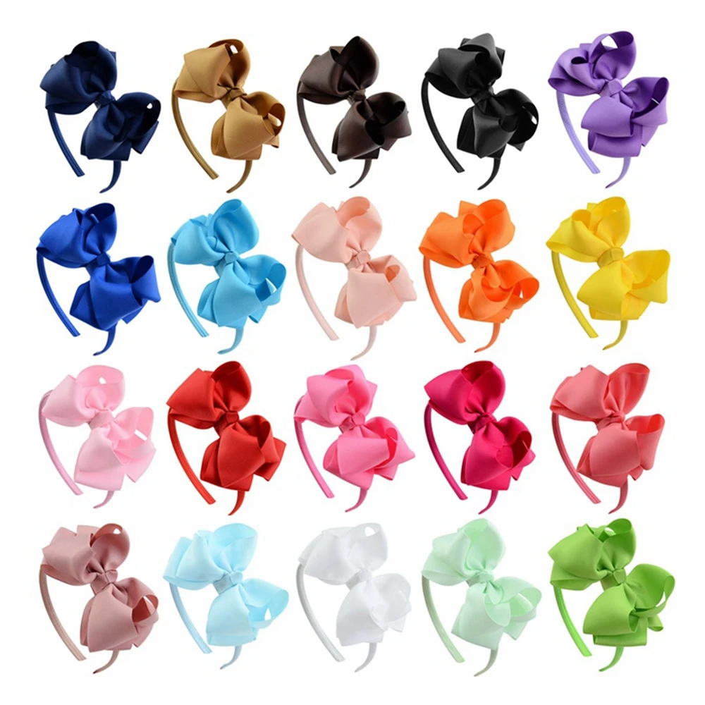 Top Trends: 1Piece Sweet Candy Solid Color Bows Hair Band For Kids Girls Ribbon Bowknot Handmade Hairband Headband Headwear Hair Accessories Shoppable Styles