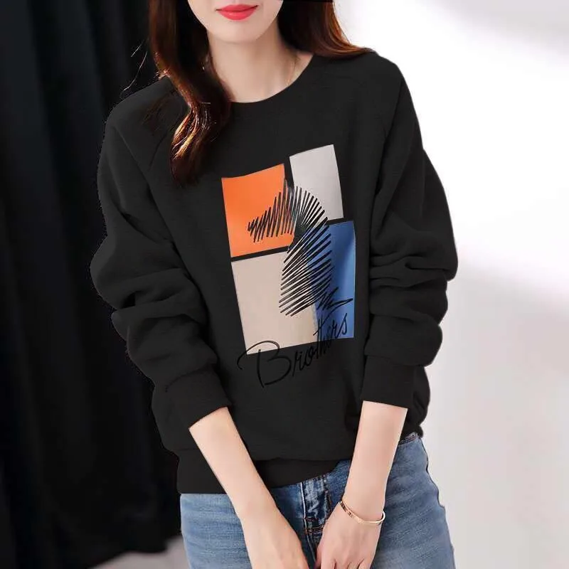 Top Trends: New Winter Fashion Korean Edition Plush Round Neck Loose And Versatile, Slim And Fashionable Women's Long Sleeve Sports Sweater Shoppable Styles