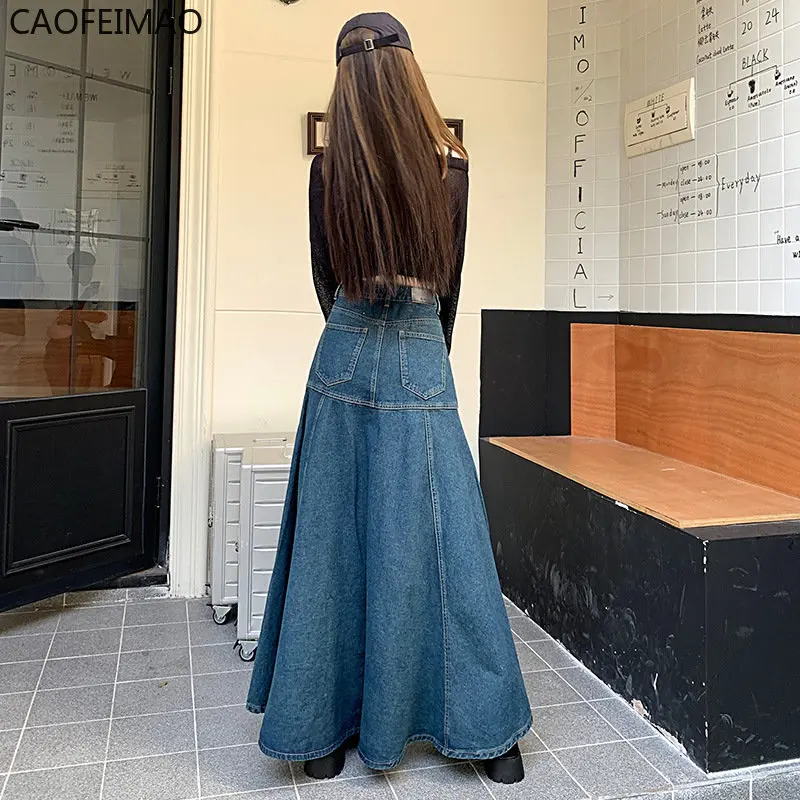 Top Trends: Ковбои с закругленной юбкой 2023 Long High Waist Versatile Fishtail Denim Skirt Woman Skirt Long Skirts For Women Shoppable Styles - Image 4