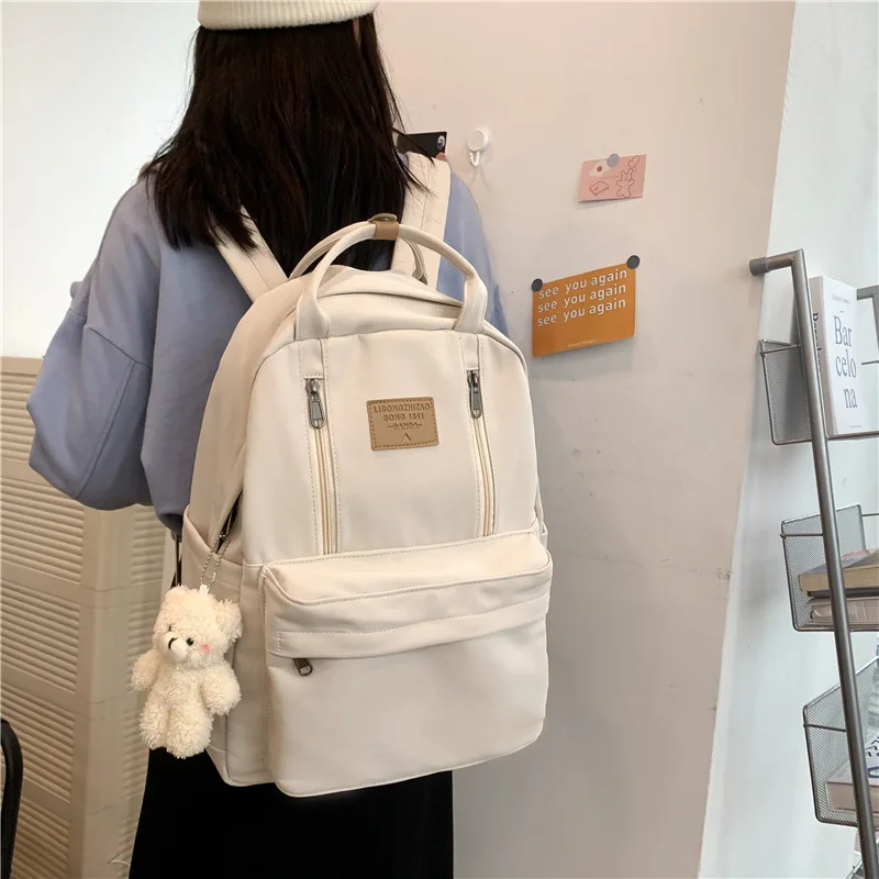 Top Trends: New Korean Version Of Girls Student Backpack Large Capacity Backpack Travel College Students Simple Boy Backpack Computer Bag Shoppable Styles