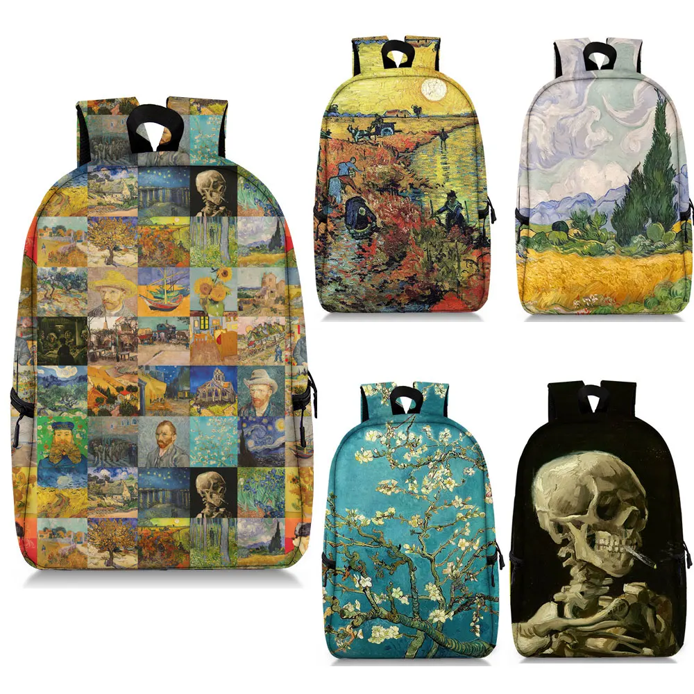 Top Trends: Van Gogh Oil Painting Print Backpack Women Men Rucksack Canvas Shoulder Bag For Travel School Bags For Teenager Laptop Backpacks Shoppable Styles