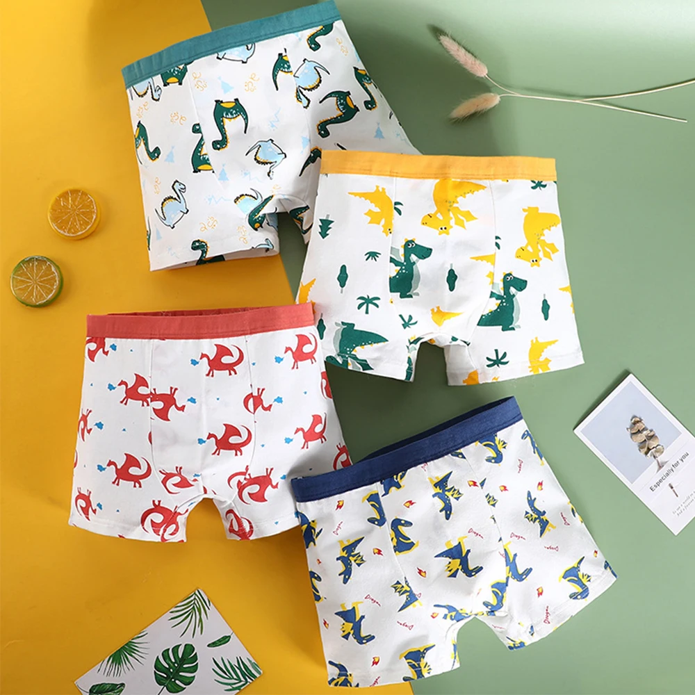 Top Trends: 3-14 Years Old Children&#039;s Underwear Cotton Boy&#039;s Boxer Shorts Medium And Small Children&#039;s Panties 4 PCS Kids Panti Lingerie Shoppable Styles