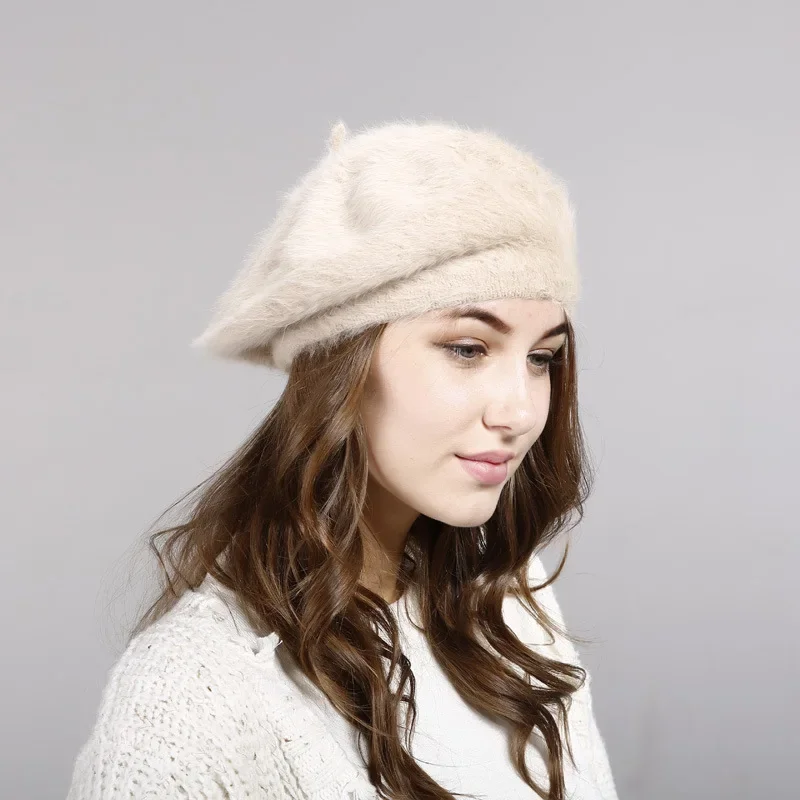 Top Trends: Hat Women Lady Winter Imitation Rabbit Hair Hat New Winter Wool Hat Thickened Warm Knit Hat Hats For Women Hats Cap For Women Shoppable Styles - Image 2