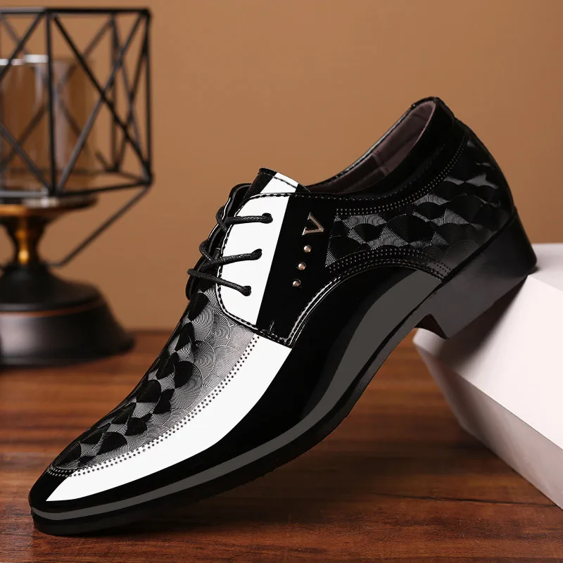 Top Trends: 2023 Office Men Dress Shoes Fashion Luxury Leather Men Shoes Wedding Pointed Toe Shoes Men Breathable Oxford Shoes Zapatos Plus Shoppable Styles