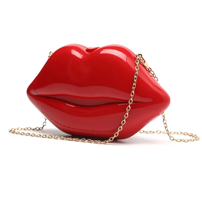 Top Trends: Women&#039;s Shoulder Bags Clutch Evening Bag Female Lady&#039;s Handbag New Sexy Red Lips Acrylic Small Designer Luxury Crossbody Bag Shoppable Styles