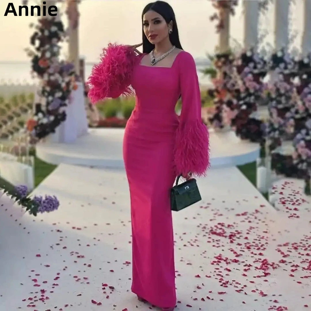 Top Trends: Arabian Luxury Feathers Prom Dresses Fuchsia Vestidos De Fiesta Elegantes Para Mujer Elegant Ladies Mermaid 2024فساتين السهرة Shoppable Styles