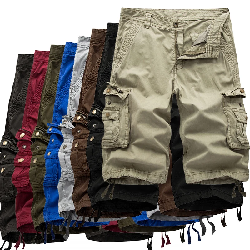 Top Trends: Cotton Cargo Shorts Men 2023 Summer Men Army Military Tactical Homme Shorts Male Casual Streetwear Multi-Pocket Cargo Shorts Shoppable Styles