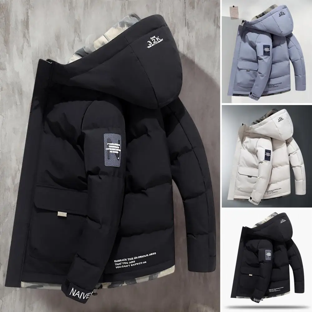 Top Trends: New In Men's Jacket Thicken Cotton Padded Warm Flap Pocket Overcoat Autumn Winter Hoodie Streetwear Shoppable Styles