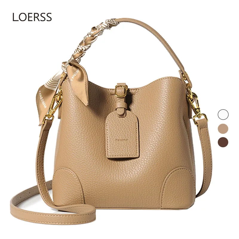 Top Trends: LOERSS Women's Fashion Bucket Bags Versatile Large Capacity Shoulderbags PU Leather Bags Commuter Shopping Bag 2023 New Design Shoppable Styles