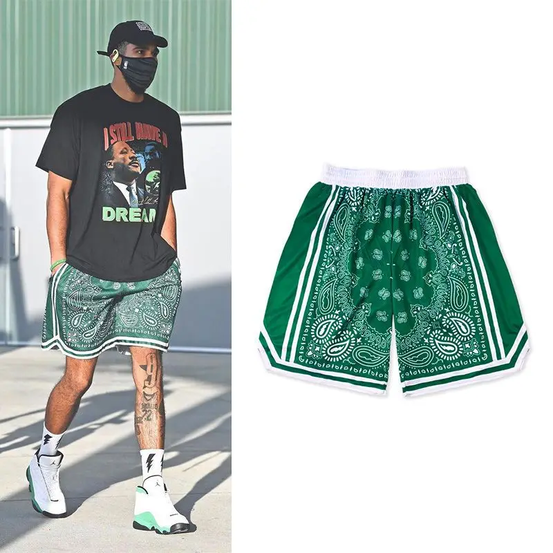 Top Trends: Paisley Graphic Basketball Shorts Fitness Breathable Sports Leisure Pants Running Training Shorts Retro Five Points Ball Shorts Shoppable Styles