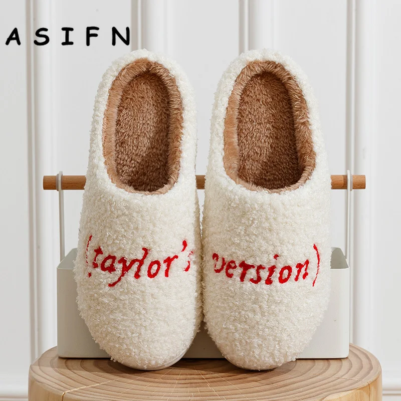 Top Trends: ASIFN Red Taylor's Home Slippers Women Winter 1989 Taylor Style Version Embroidered Gift Shoes Soft Swifties Tour Houseshoes Shoppable Styles