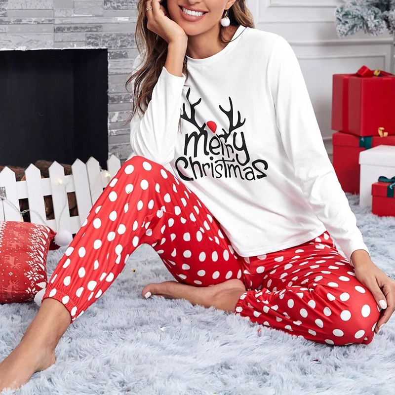 Top Trends: 2023 New Autumn And Winter Home Pajamas Women's Christmas Printed Long-sleeved Suit Night Women Sleepwear Shoppable Styles - Image 2