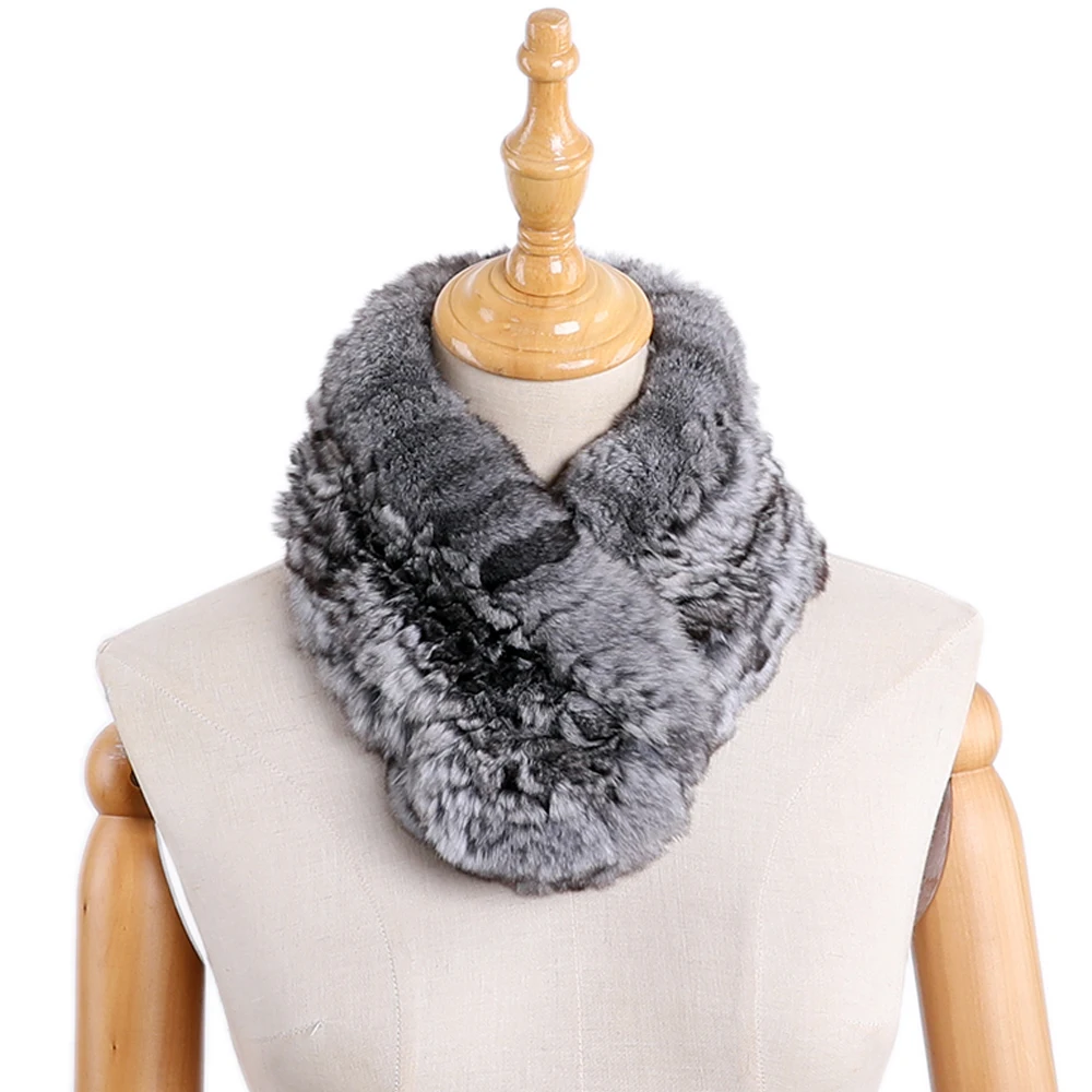 Top Trends: Highend Quality Women's 100% Real Chinchilla Fur Knitted Scarf Scarves Lady Fashion Warm Scarfs Neck Warmer Closed By Magnet Shoppable Styles