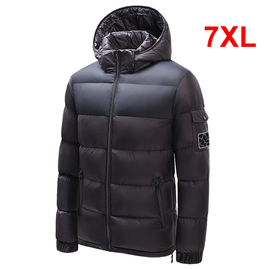 Top Trends: Plus Size 7XL Padded Jacket Men Winter Parkas Waterproof Jacket Fashion Casual Thick Warm Jacket Coat Male Patchwork Parkas Shoppable Styles