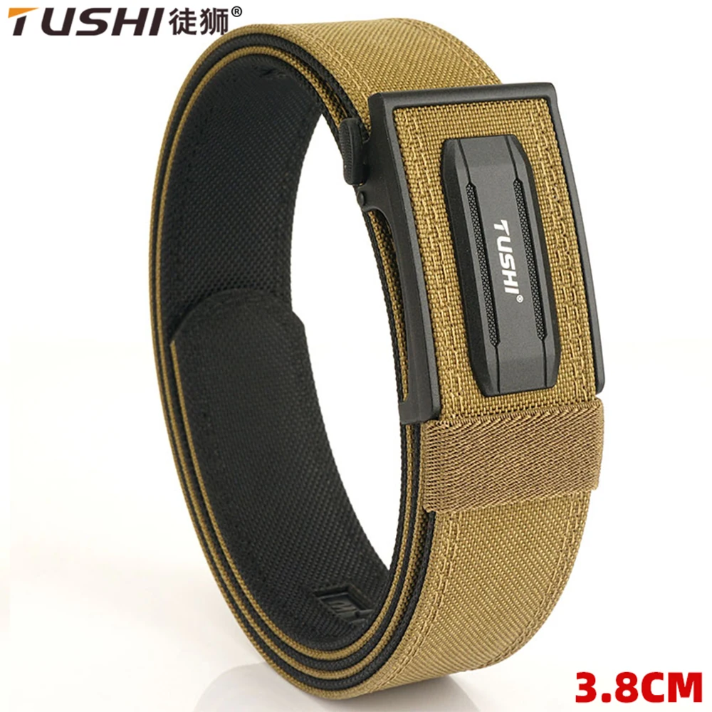 Top Trends: TUSHI New Hard Gun Belt For Men And Women Alloy Automatic Buckle Tactical IPSC Outdoor Belt 1100D Nylon Military Belt Male Shoppable Styles