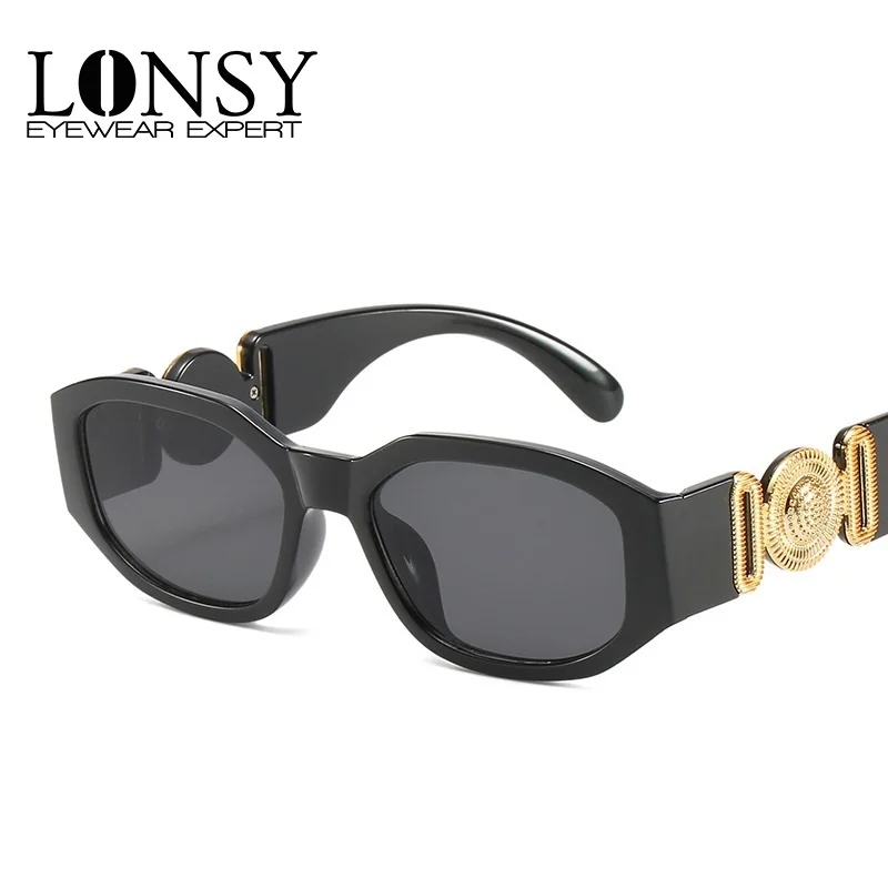 Top Trends: Fashion Brand Design Vintage Small Rectangle Sunglasses Women Men Retro Cutting Lens Gradient Square Sun Glasses Female UV400 Shoppable Styles