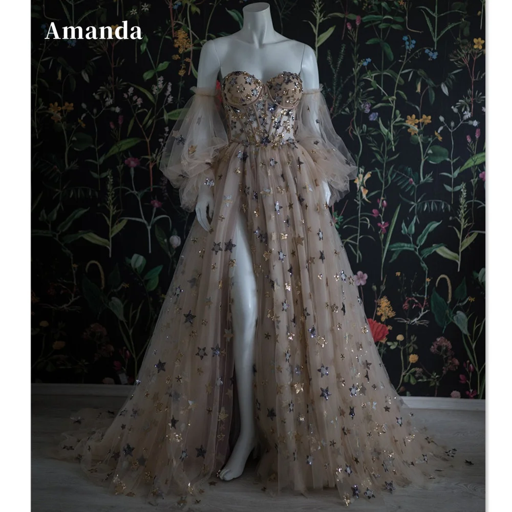 Top Trends: Amanda Princess Star Prom Dress 2023 فستان سهرة Puffy Sleeve Vestido De Novia Gentle Prom Gown Sweetheart A-line Party Dress Shoppable Styles