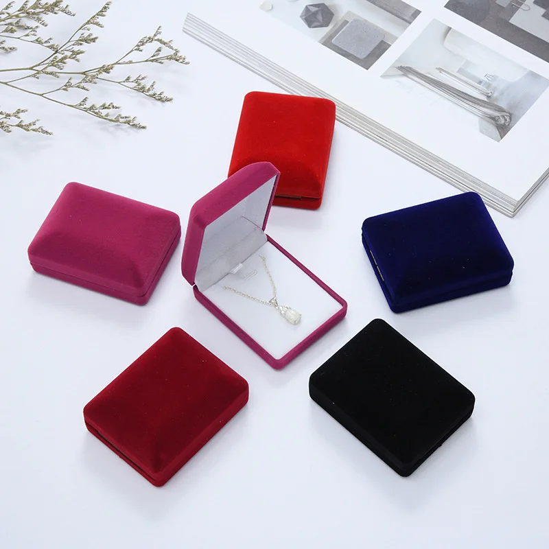 Top Trends: Pendant Necklace Chain Storage Package Gift Box Soft Velvet Casket Long Earrings Jewelry Organizer Box Shoppable Styles