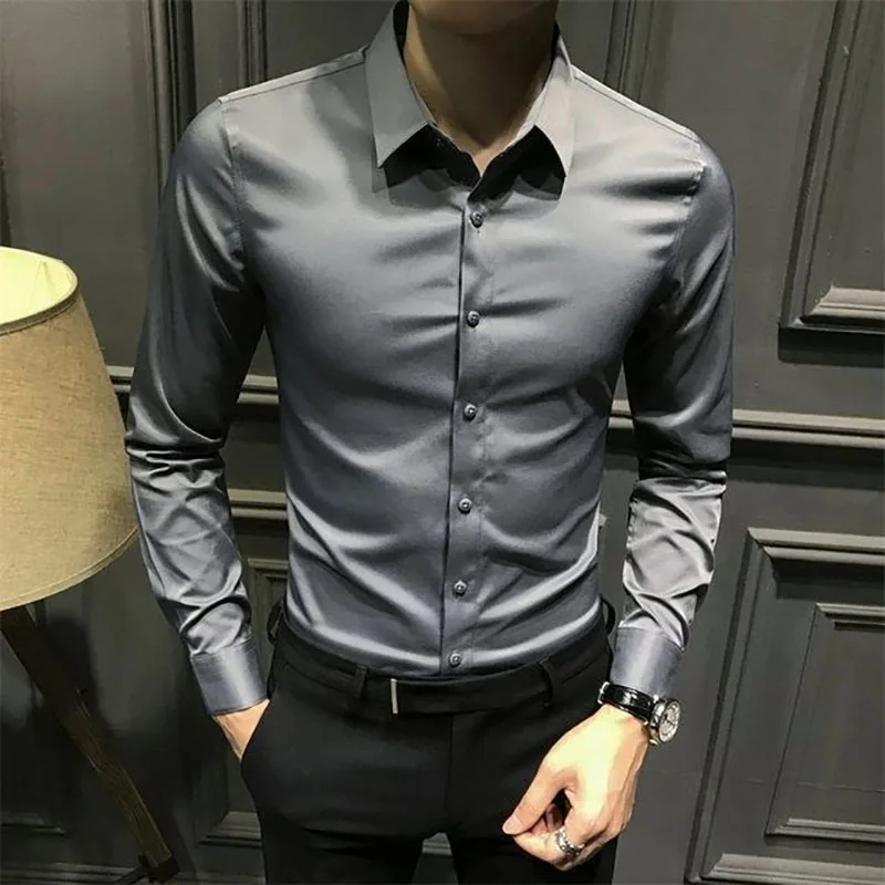 Top Trends: Fashion Lapel Solid Color Button Korean Shirt Men&#039;s Clothing 2023 Spring New Oversized Casual Tops Loose All-match Shirt Shoppable Styles