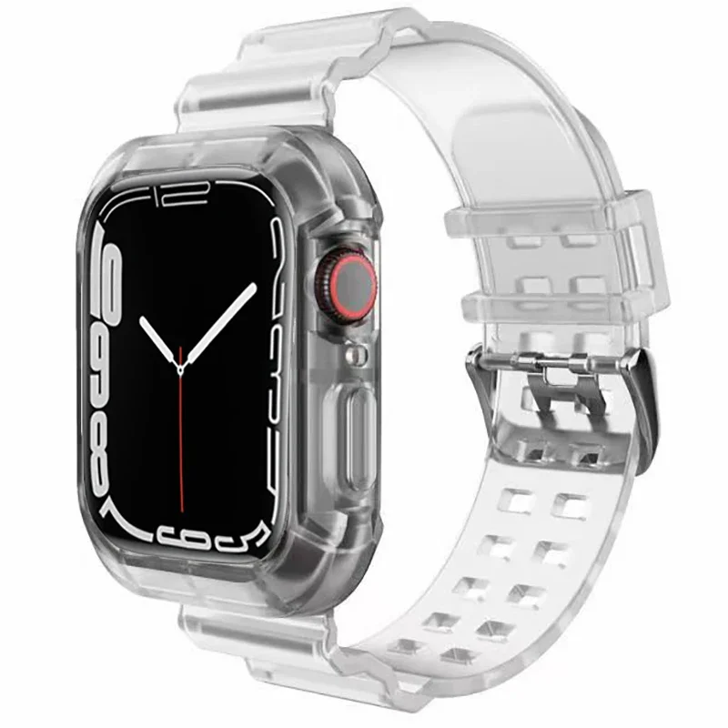 Top Trends: Silicone Strap For Apple Watch 8 Band 45MM 41 42 Mm 40 44 38mm Transparent Correa Sport Loop Wrist Iwatch Series 8 7 6 Se 5 4 3 Shoppable Styles