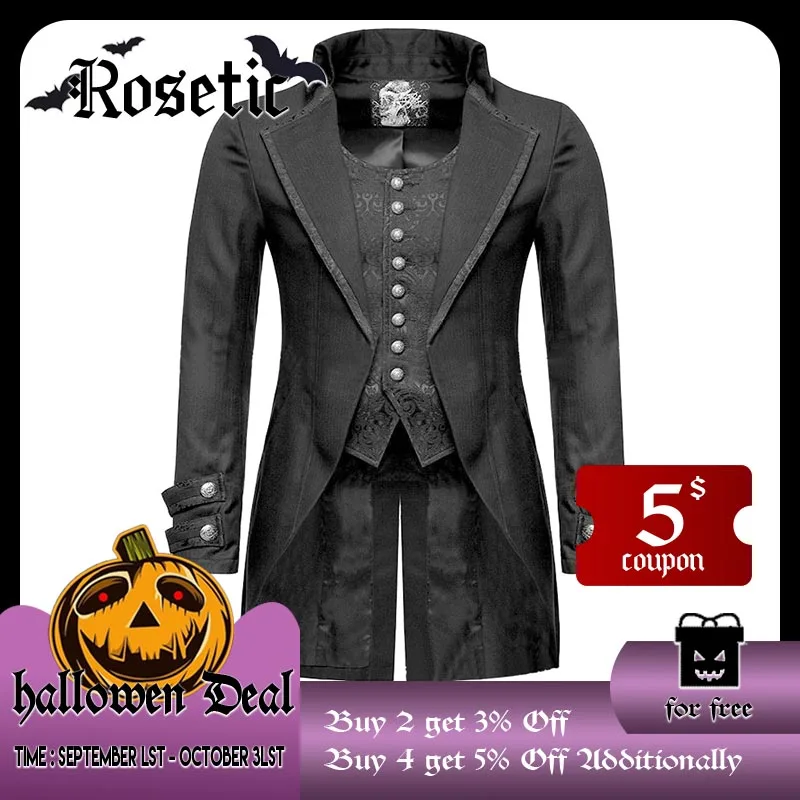 Top Trends: Goth Retro Men's Steampunk Jacket Gothic Victorian Morning Dress Cosplay Anime Costume Gothic Fashion Men Jacket For Autumn 2023 Shoppable Styles