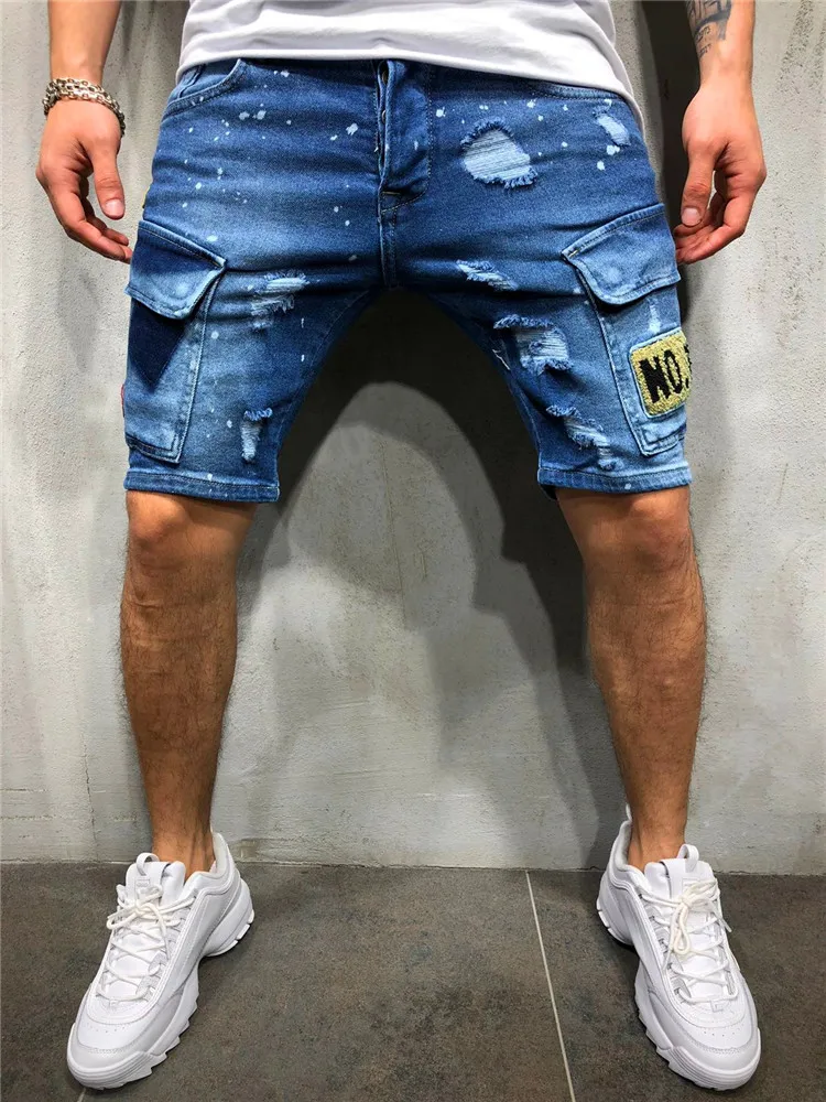 Top Trends: 2023 Mens Ripped Short Jeans Streetwear Clothing Side Pocket Vintage Shorts Breathable Slim Denim Shorts Male Summe New Shoppable Styles