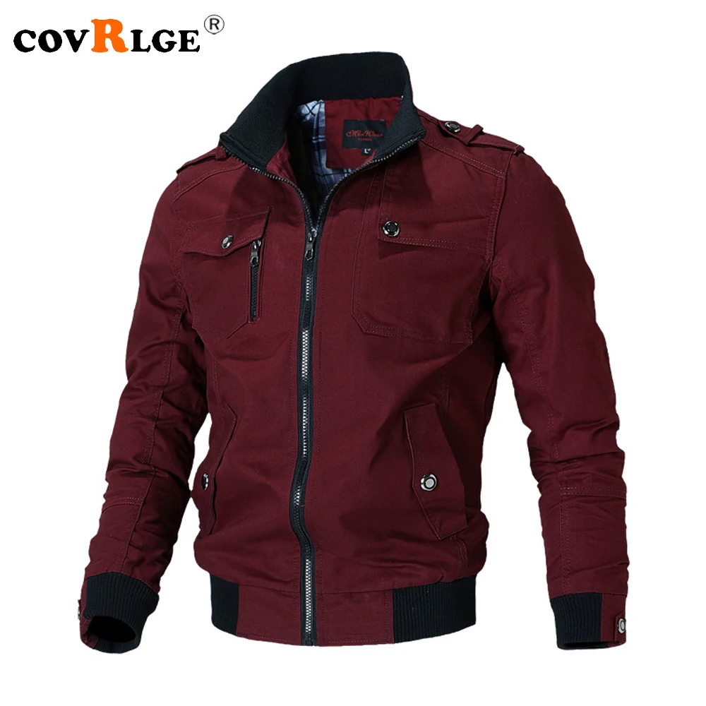 Top Trends: Covrlge Men Jacket Fashion Casual Windbreaker Jacket Coat Men Spring Autumn New Hot Outwear Stand Slim Military Jacket Mens Shoppable Styles