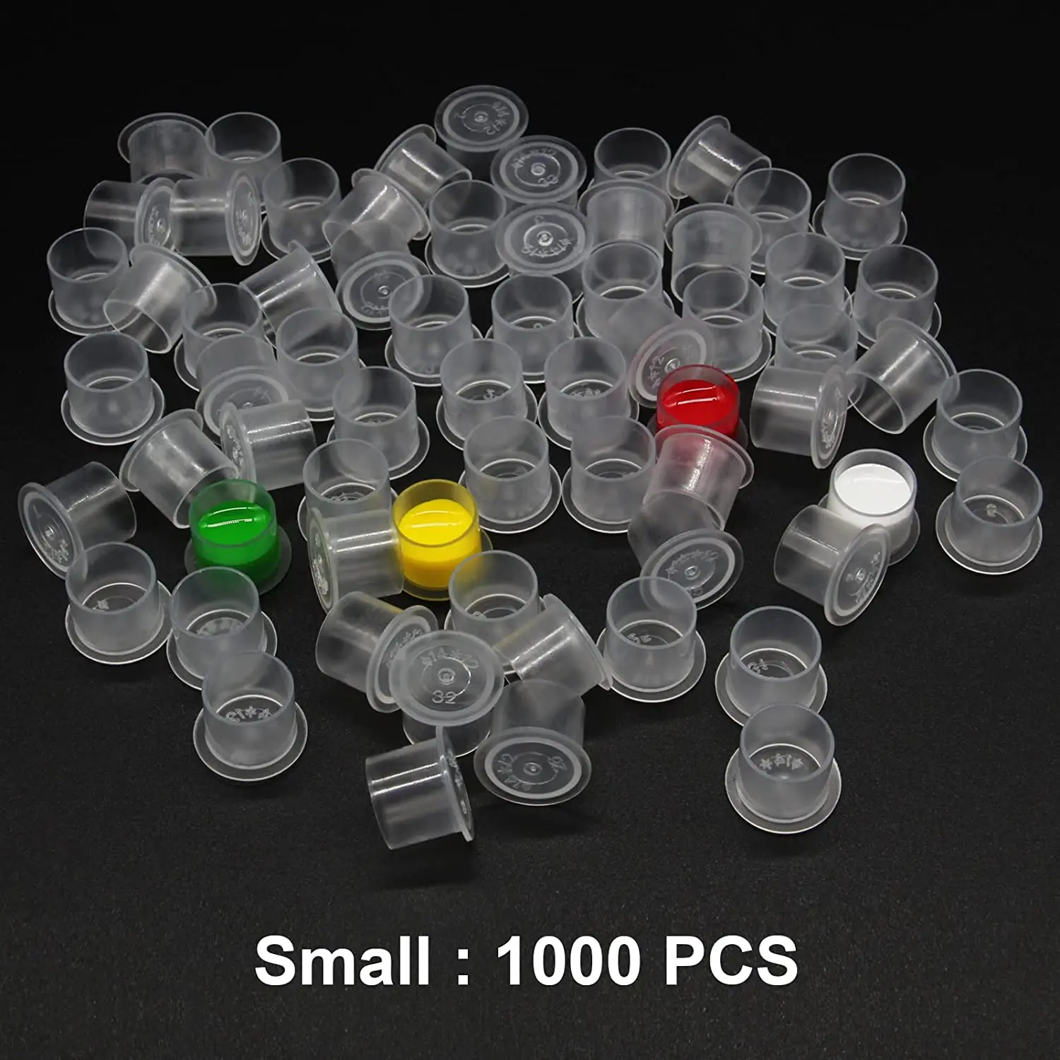 Top Trends: 1000Pcs Tattoo Ink Cups Disposable Tattoo Pigment Caps Cups Small 11MM Permanent Makeup Pigment Container Ink Caps For Tattooing Shoppable Styles