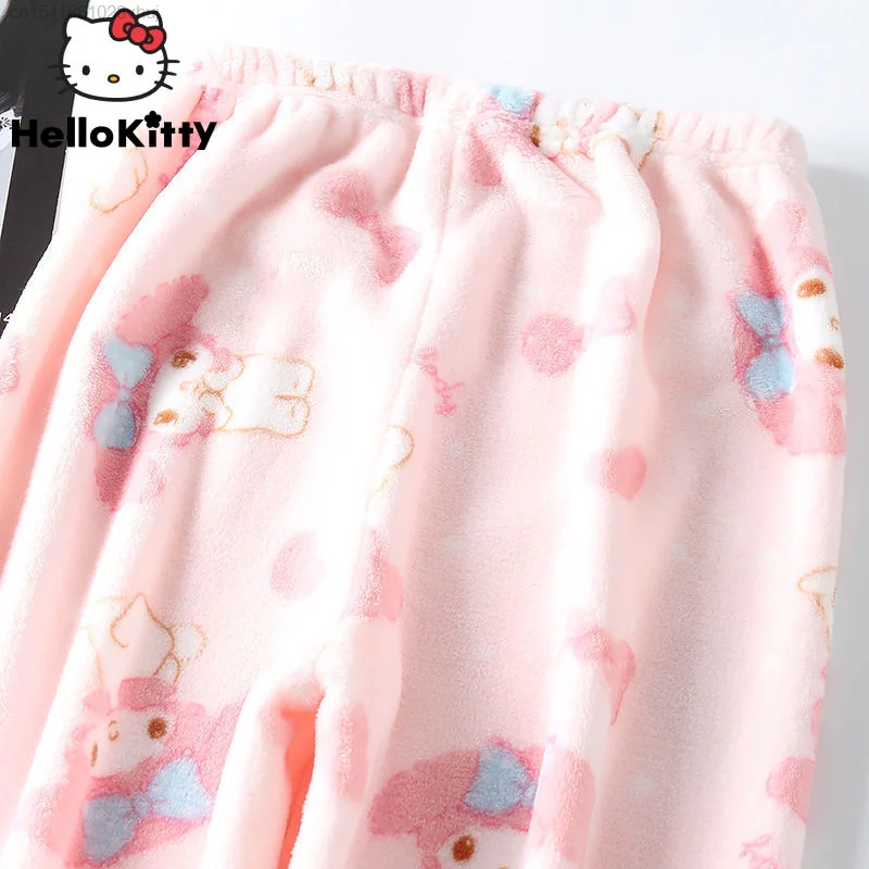 Top Trends: Sanrio My Melody Fluffy Pajamas Pj Pants Y2k Kawaii Cartoon Casual Cute Pink Sleepwear Women Home Pyjama Pants Female Trouser Shoppable Styles