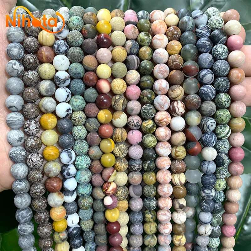 Top Trends: Natural Matte GemStone Beads Turquoises Quartz Jaspers Round Beads Diy Bracelet Necklace For Jewelry Findings 15&quot; 4 / 6 / 8 / 10 / 12mm Shoppable Styles