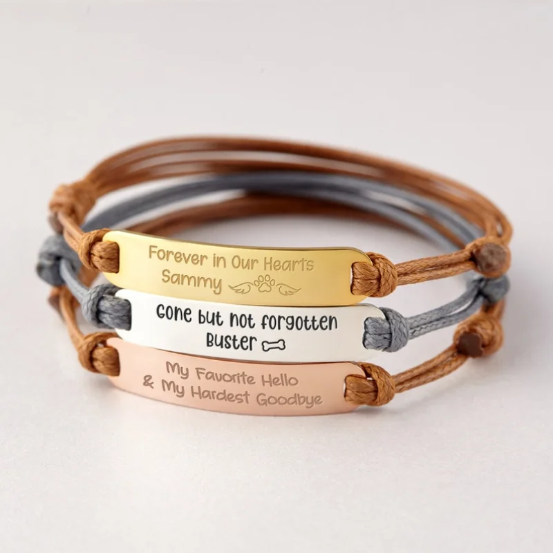 Top Trends: Custom Engraved Name Date Pet Memorial Bracelet Dog Memorial Gift Pet Loss Bracelet Sympathy Gift For Pet Lover Loss Of Dog Gift Shoppable Styles