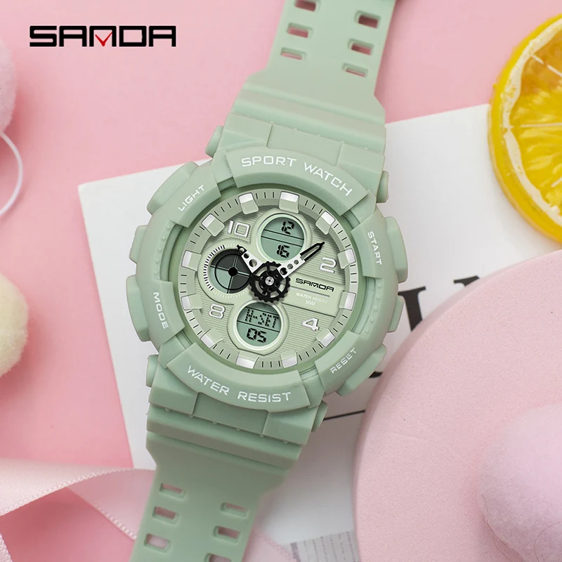 Top Trends: SANDA Fashion Luxury Women Watch 50M Waterproof Outdoor Sports Electronic Clock Multifunction Women Digital Watches Reloj Mujer Shoppable Styles - Image 2