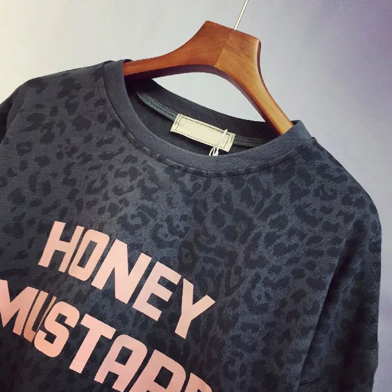 Top Trends: New Harajuku Leopard Print Printing Letter Sweatshirts Women Classic Long Sleeve Loose Short Korean O-collar Pullover Top 2023 Shoppable Styles - Image 5