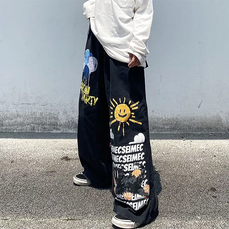 Top Trends: Hip Hop Women Graffiti Y2k Oversized Jeans Spring Autumn Pants Streetwear Fashion Vintage High Waist Wide Leg Casual Trousers Shoppable Styles