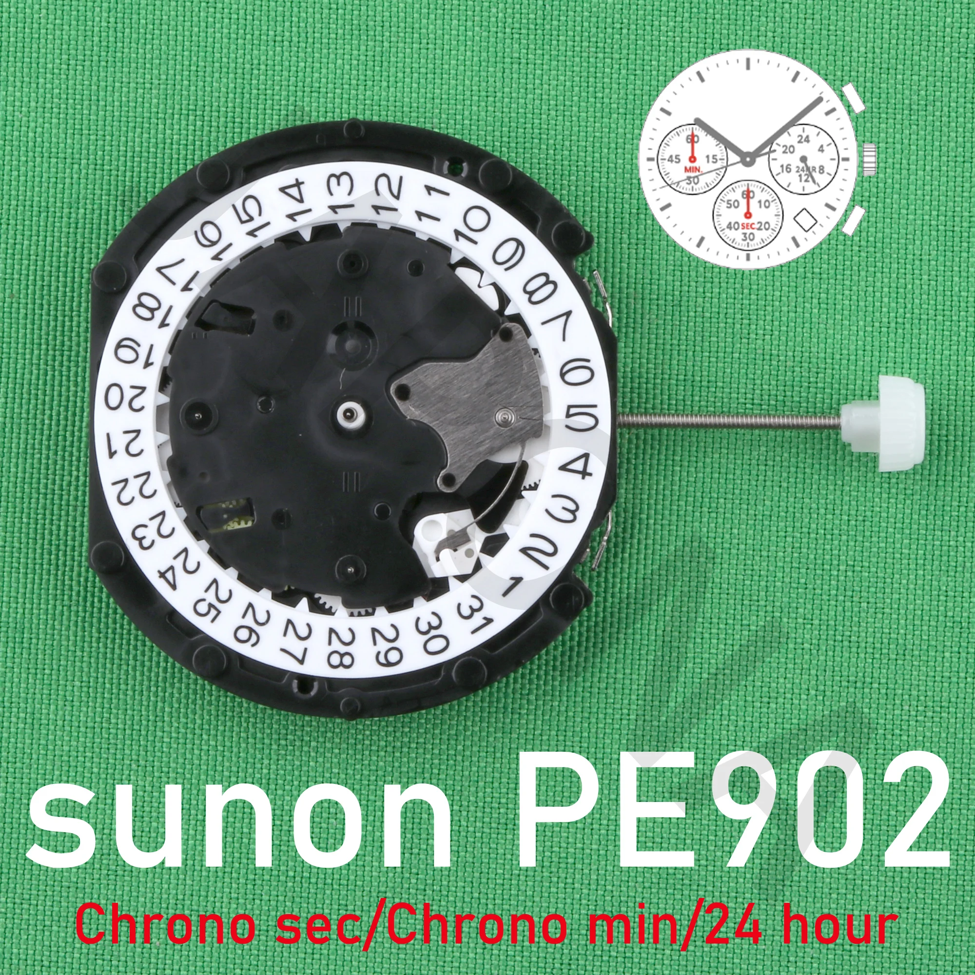 Top Trends: PE902 Movement Sunon PE90 Movement Watch Ligne Quartz Movement Three Hands With 3Eyes ＆Date Small Chrono Second ＆ Minute, 24Hour Shoppable Styles