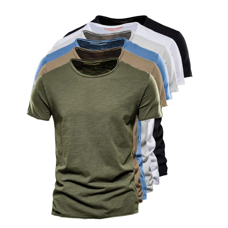 Top Trends: High Quality Solid Color T Shirt Men Casual O-neck Top Tees Men Summer New Classic 100% Cotton T Shirt For Men Shoppable Styles