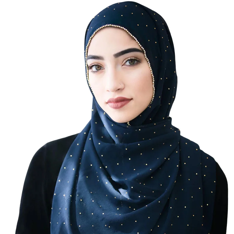 Top Trends: Gold Lurex Glitter Chiffon Hijabs Scarf For Muslim Women Shimmer Edge Shawl Lady Wrap Pashmina Stole Bufandas Muslim Hijab Cap Shoppable Styles