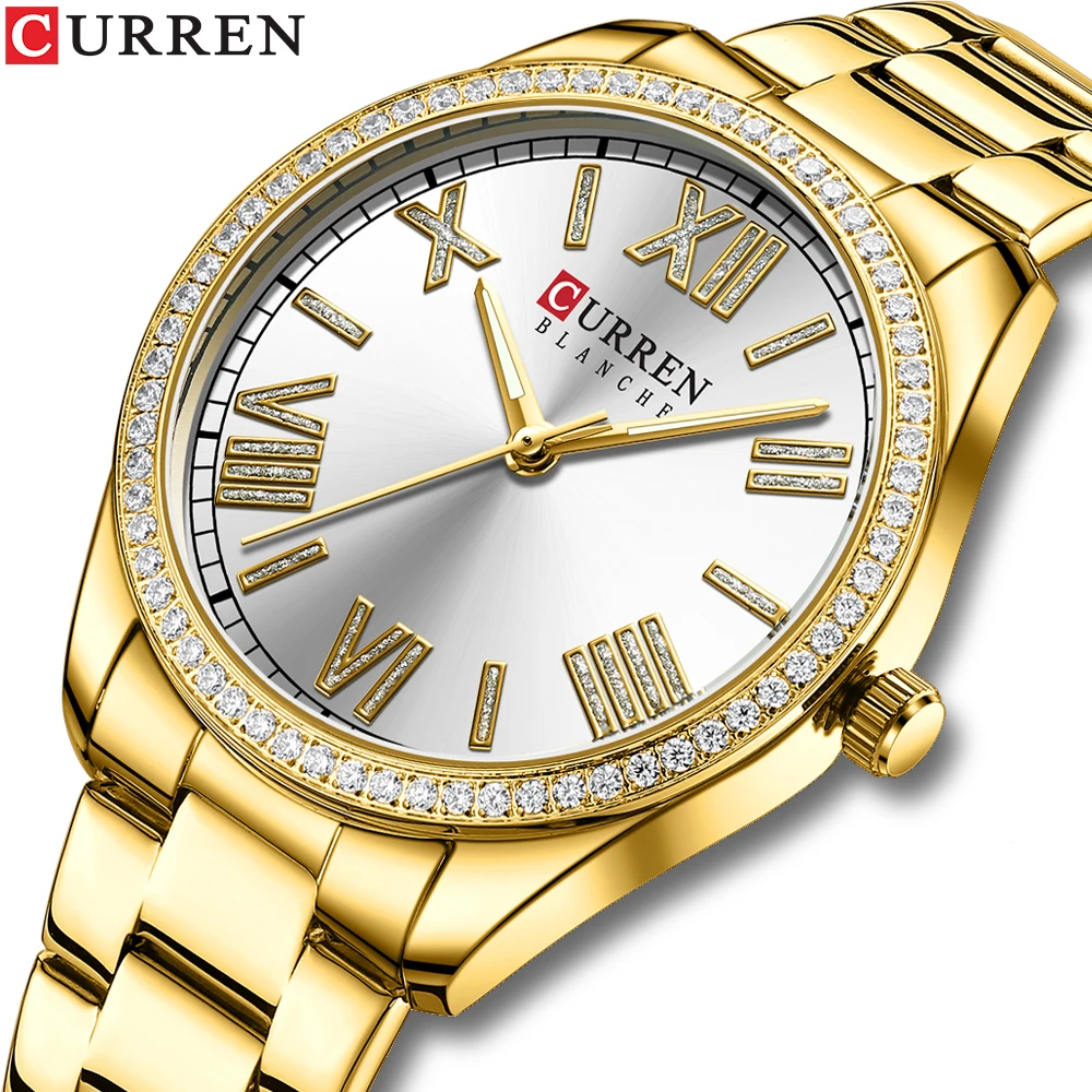 Top Trends: CURREN Elegant Rhinestone Ladies Watch Lightweight Luminous Quartz Watch Waterproof Stainless Steel Clock часы женские наручные Shoppable Styles