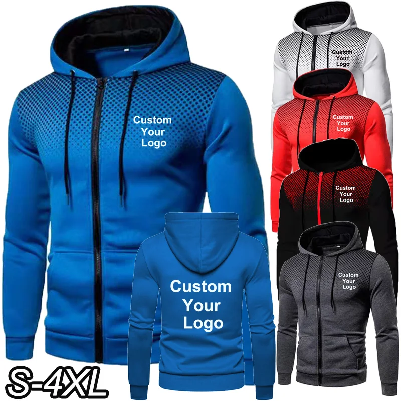 Top Trends: Fashion Custom Your Logo Zipper Jacket Outdoor Sportwear Long Sleeved Men Personality Printing Sweatshirts Shoppable Styles