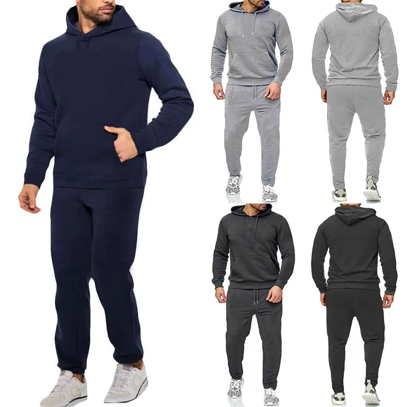 Top Trends: Men 2 Piece / Set Sweatshirt + Sweatpants 2022 Spring Autumn Casual Streetwear Tracksuit Set Hoodie Trousers Men Clothing Shoppable Styles