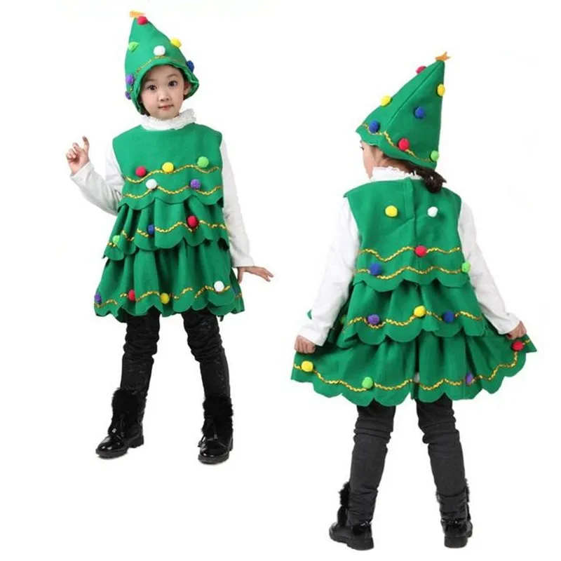 Top Trends: Kids Baby Girl Christmas Tree Cosplay Halloween Costume Leeveless Dress Cartoon Children Party Cosplay Costume For Kids Shoppable Styles