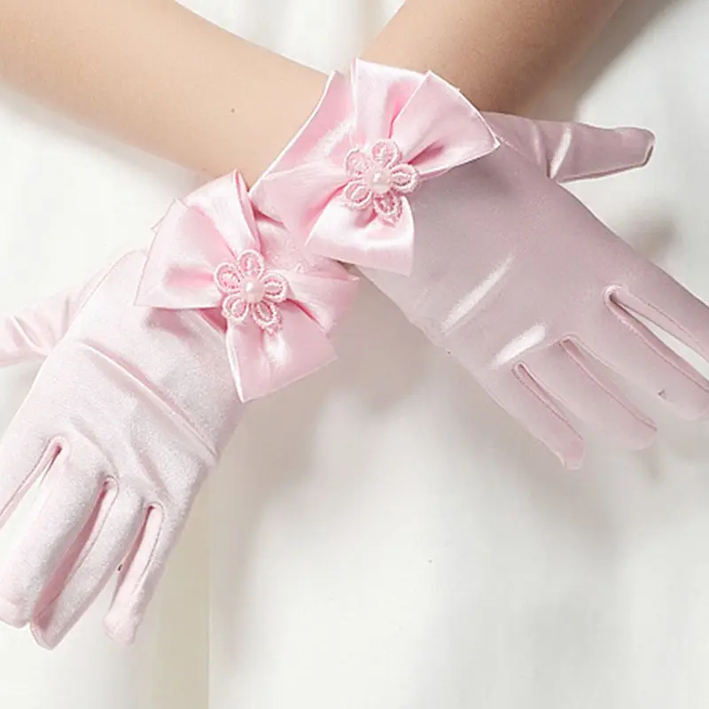 Top Trends: Girl's Bowknot Gloves Charming Party Wear Mittens Ceremony Communion Dress Accessories Kids Children Opera Evening Party Gloves Shoppable Styles - Image 6