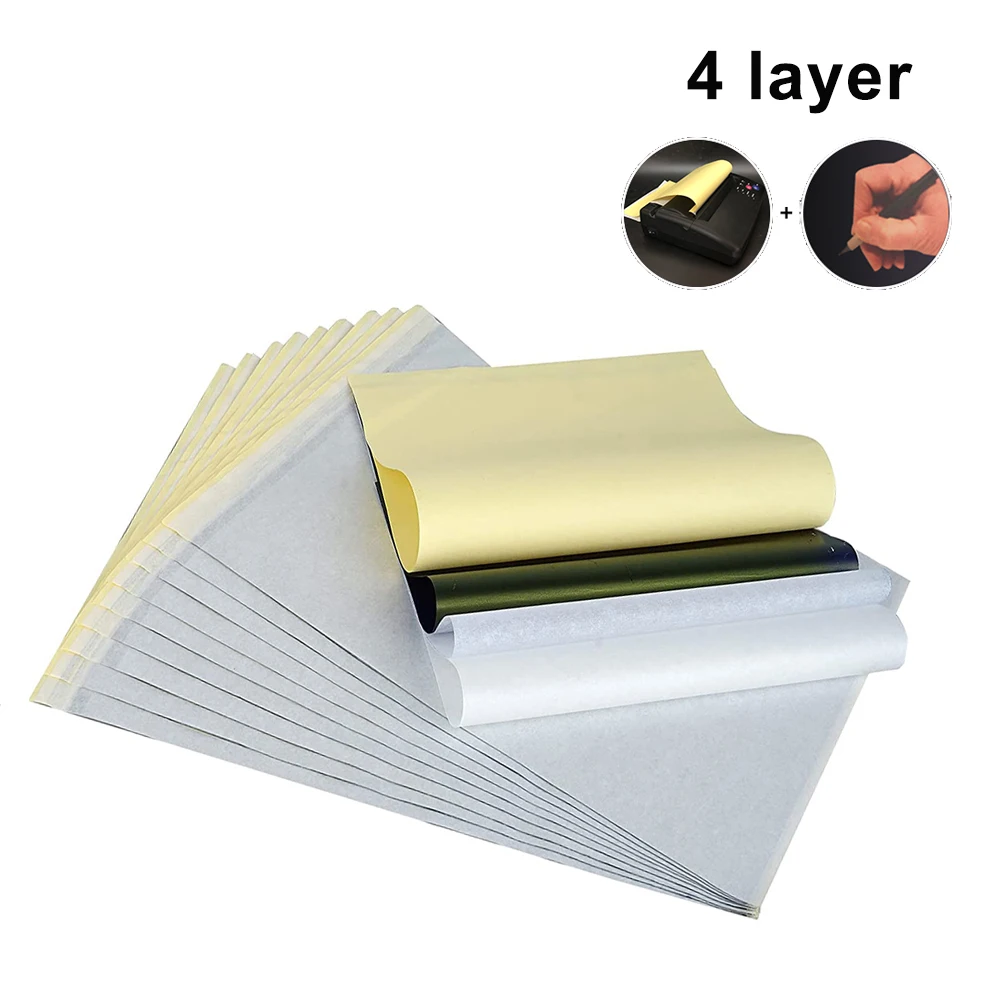 Top Trends: 100Pcs 4 Layers Tattoo Transfer Paper A4 Size Copy Carbon Tracing Thermal Transfer Paper Tattoo Copier Stencil Supplies Shoppable Styles