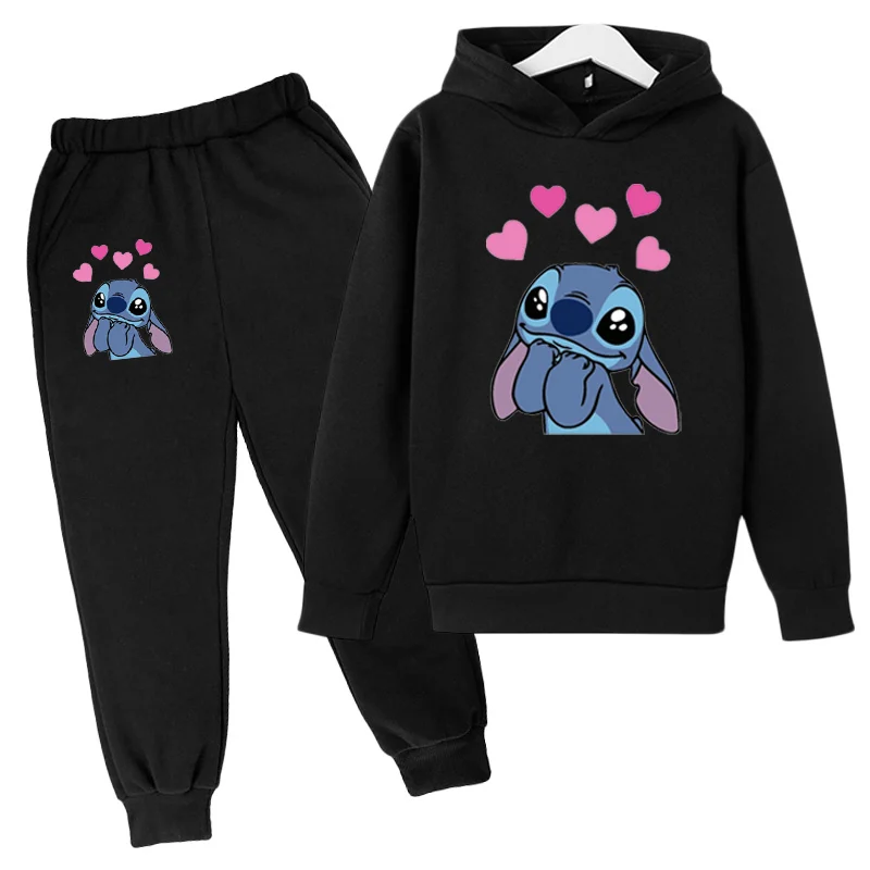 Top Trends: Stitch Clothes Kids Suit Warm Sweater Girl Hoodies Pullover Sweatshirt Pant Winter Spring Girl Boy Tracksuit Children Sportswear Shoppable Styles