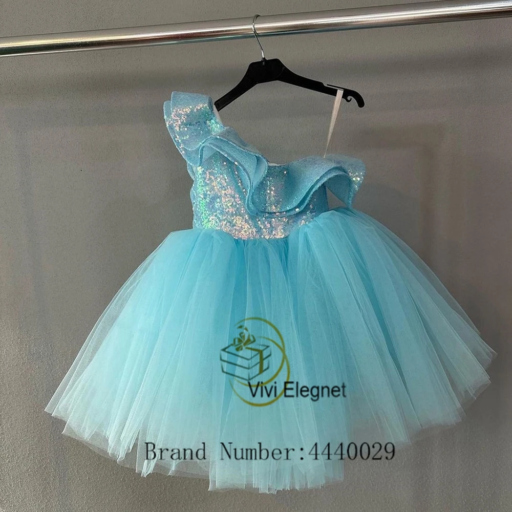 Top Trends: Mint Blue Flower Girl Dresses With Soft Tulle Sleeveless Spaghetti Strap Sequined Wedding Party Gown 2023 Summer فساتين بنات صغا Shoppable Styles