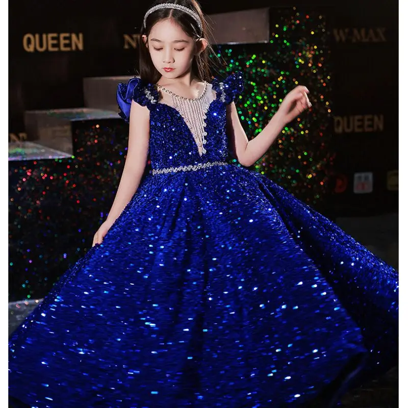 Top Trends: Children Sequin Flower Girl Pageant Mermaid Dresses Long Puffy Prom Formal Birthday Party Dress Luxury Evening Shining Ball Gown Shoppable Styles